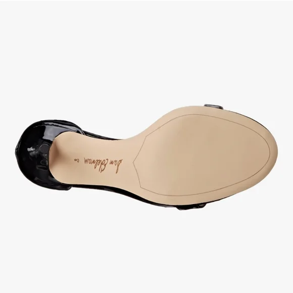 New w/Box Sam Edelman Patti Vegan Patent Leather Ankle Strap Dress Sandals - Picture 6 of 9